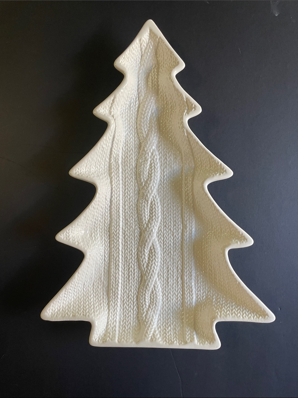 Hallmark White Tree-Shaped Ceramic Holiday Tray